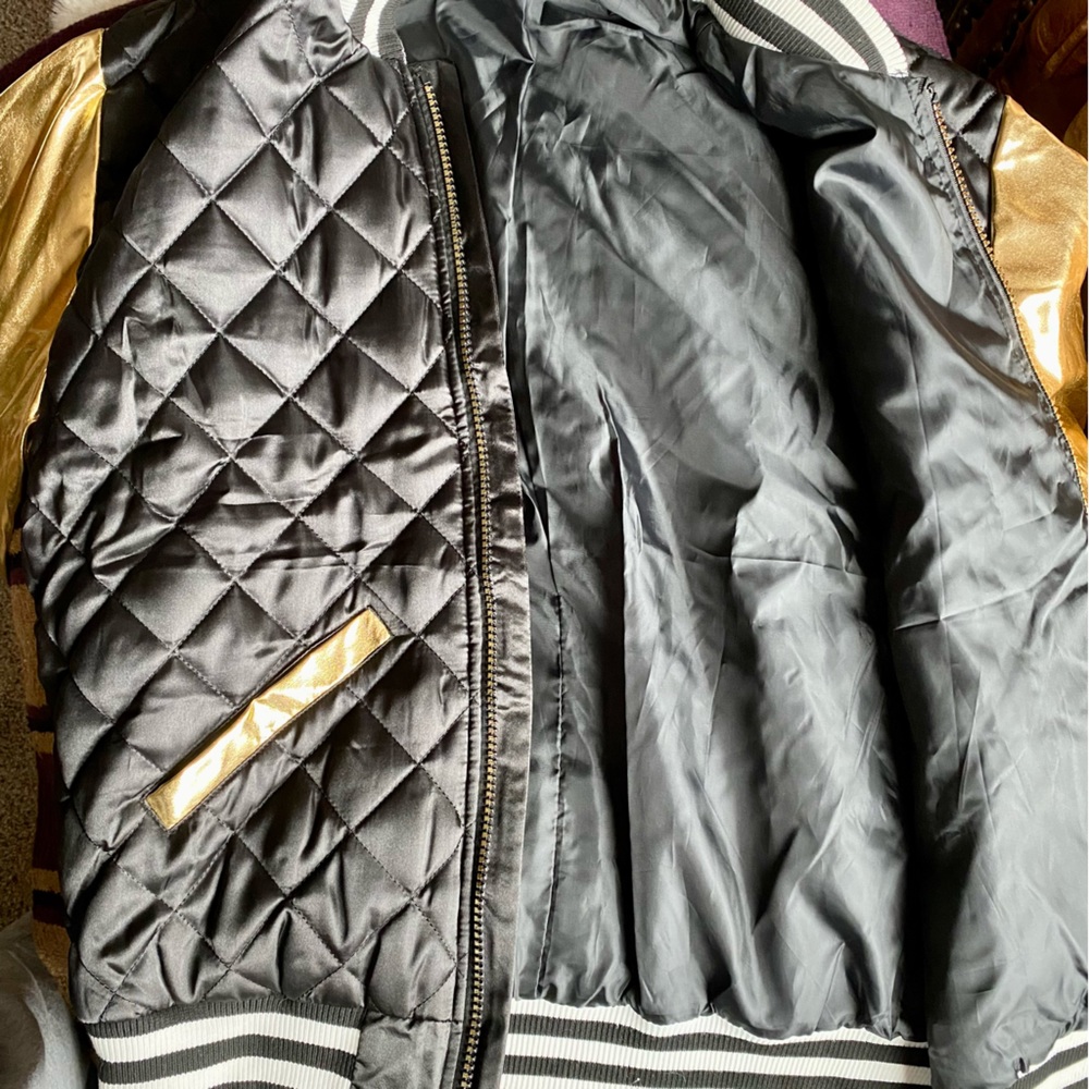 NWT HALLOWEEN & TEAM SPIRIT STATEMENT | Black&Gold Bling Jacket Costume New Yr M - Picture 5 of 8